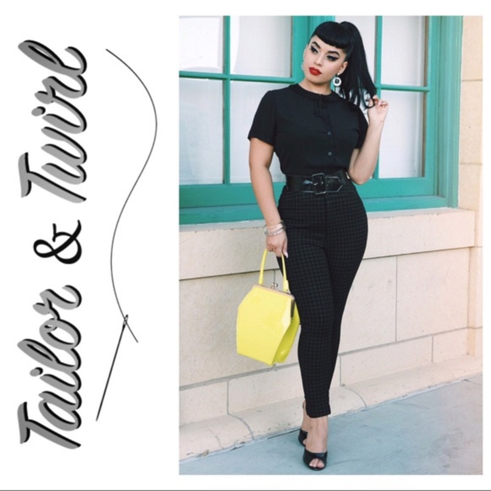 Tailor & Twirl by Tatyana Black Plaid Trousers